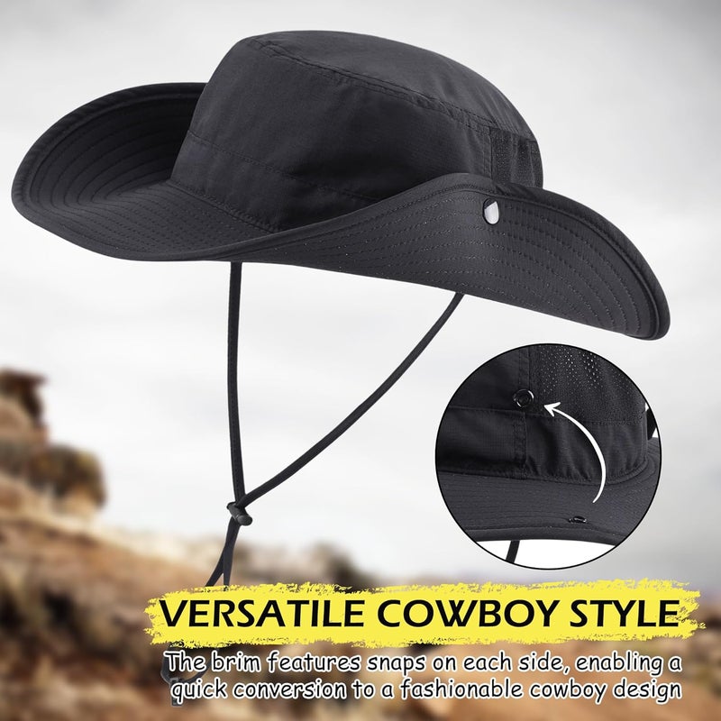 Connectyle Men's Sun Hat UPF 50+ Wide Brim Bucket Hats for Fishing Hiking Gardening Adjustable Boonie Hat Outdoor Safari Hats - Image 5